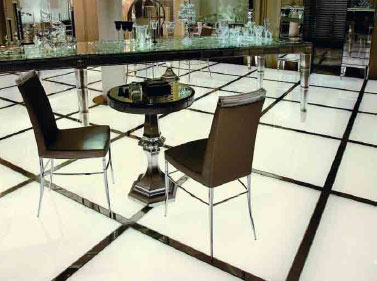 White flashed opal glass floor