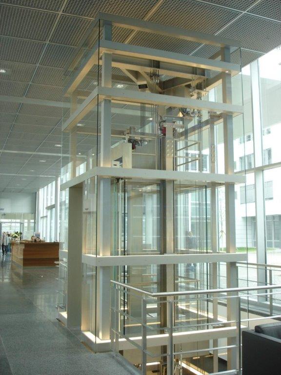 Special glasses for elevator construction - Allianz, München